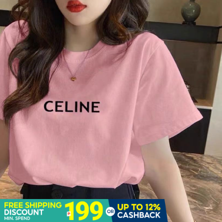 Korean fashion Round neck tshirt tees tops for women Size M-XL